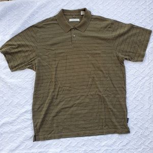 Geoffrey Beene Vintage Golf Polo Shirt Olive Green Short Sleeves Large